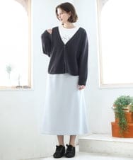 OLHCD02089 eur3(エウルキューブ) 【大きいサイズ/a.v.v×eur3】ジャージータイトスカート ライトブルー(50)