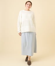 OLHCD02089 eur3(エウルキューブ) 【大きいサイズ/a.v.v×eur3】ジャージータイトスカート ライトブルー(50)