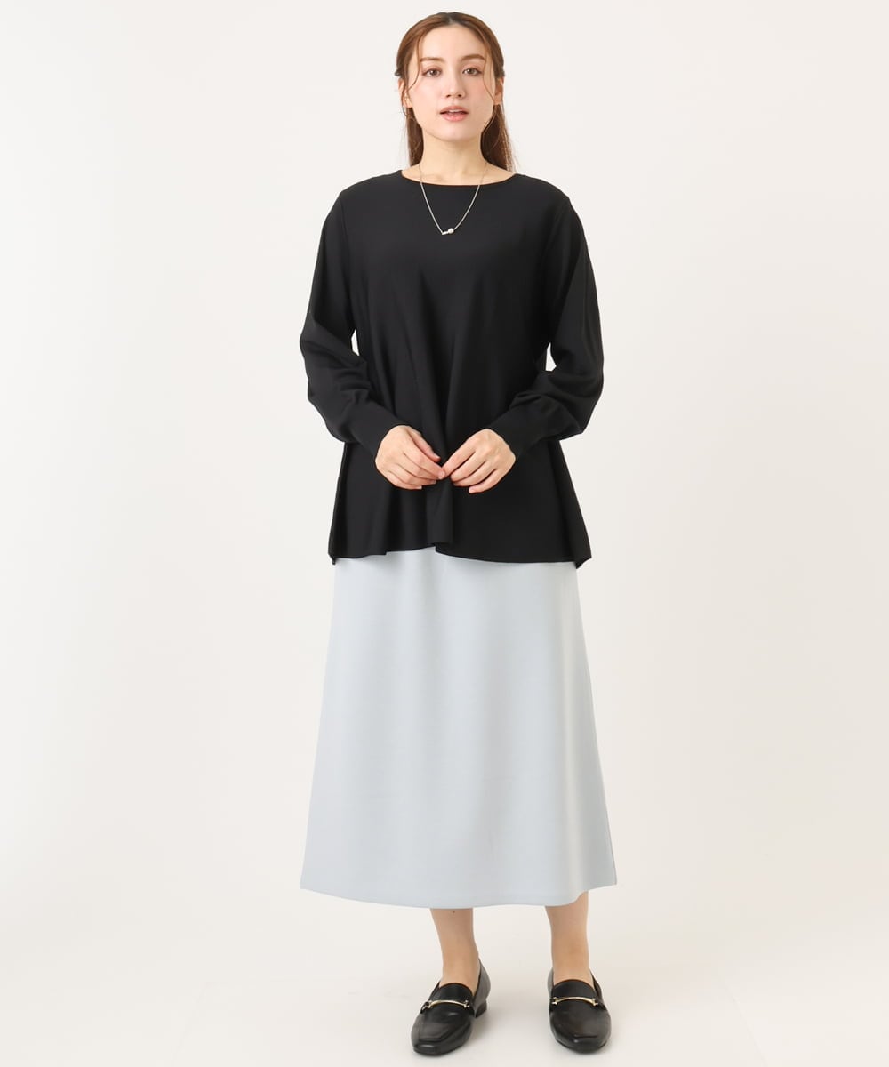 OLHCD02089 eur3(エウルキューブ) 【大きいサイズ/a.v.v×eur3】ジャージータイトスカート ライトブルー(50)