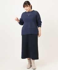 OLHCD02089 eur3(エウルキューブ) 【大きいサイズ/a.v.v×eur3】ジャージータイトスカート ネイビー(57)