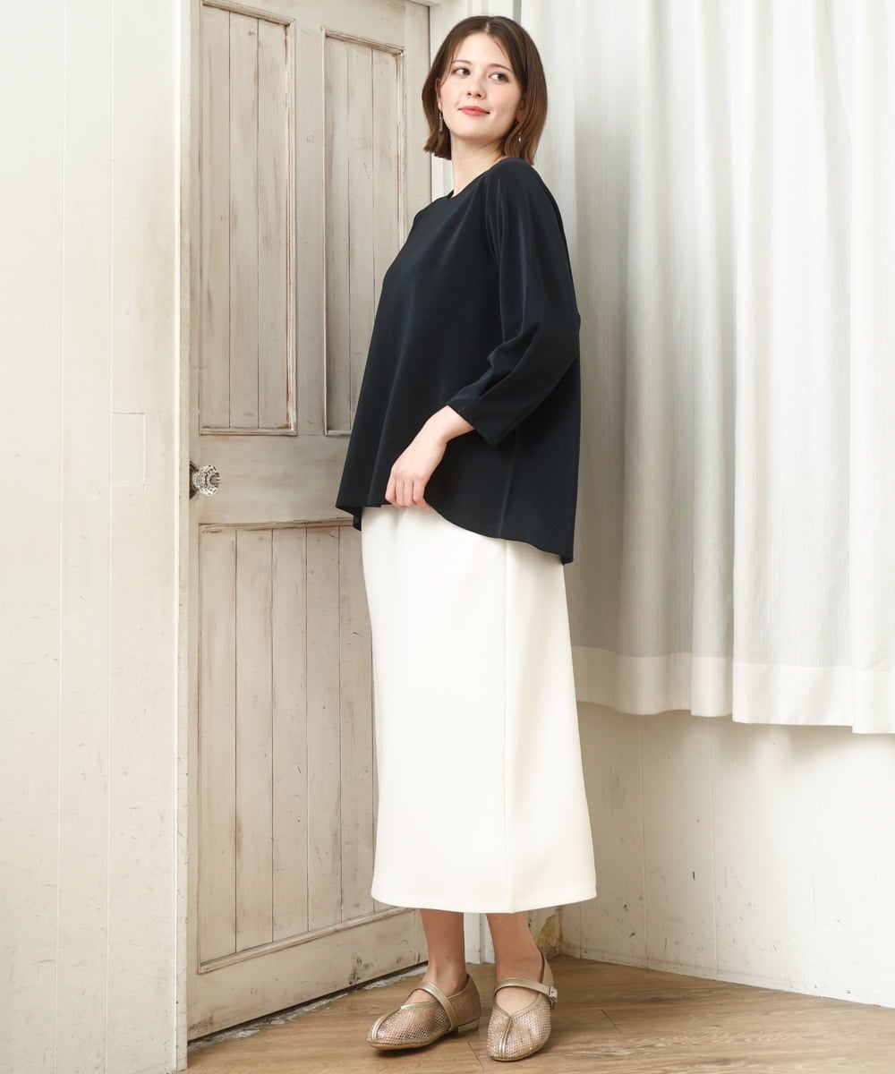 OLHCD02089 eur3(エウルキューブ) 【大きいサイズ/a.v.v×eur3】ジャージータイトスカート アイボリー(80)