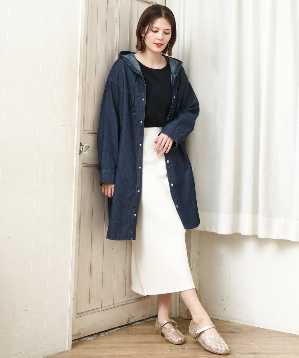 OLHCD02089 eur3(エウルキューブ) 【大きいサイズ/a.v.v×eur3】ジャージータイトスカート アイボリー(80)