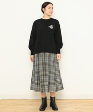 OLHCS01120 eur3(エウルキューブ) 【大きいサイズ】シアーチェック柄スカート カーキ(36)