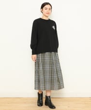 OLHCS01120 eur3(エウルキューブ) 【大きいサイズ】シアーチェック柄スカート カーキ(36)