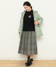 OLHCS01120 eur3(エウルキューブ) 【大きいサイズ】シアーチェック柄スカート カーキ(36)