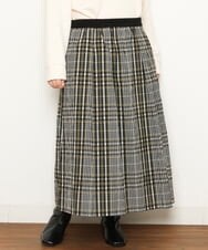 OLHCS01120 eur3(エウルキューブ) 【大きいサイズ】シアーチェック柄スカート カーキ(36)