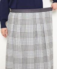 OLHCS01120 eur3(エウルキューブ) 【大きいサイズ】シアーチェック柄スカート ライトグレー(91)