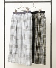 OLHCS01120 eur3(エウルキューブ) 【大きいサイズ】シアーチェック柄スカート ライトグレー(91)