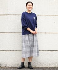 OLHCS01120 eur3(エウルキューブ) 【大きいサイズ】シアーチェック柄スカート ライトグレー(91)