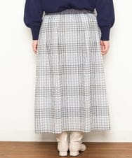 OLHCS01120 eur3(エウルキューブ) 【大きいサイズ】シアーチェック柄スカート ライトグレー(91)