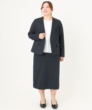 OLHDA02139 eur3(エウルキューブ) 【大きいサイズ/セットアップ対応】Wクロスストレッチタイトスカート ネイビー(57)