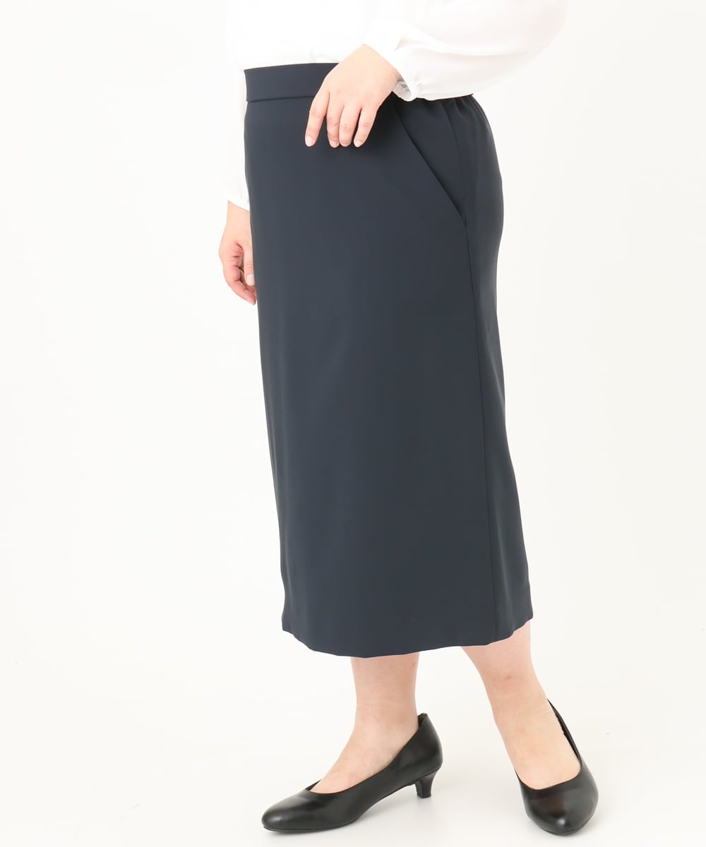 OLHDA02139 eur3(エウルキューブ) 【大きいサイズ/セットアップ対応】Wクロスストレッチタイトスカート ネイビー(57)