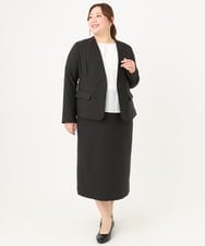 OLHDA02139 eur3(エウルキューブ) 【大きいサイズ/セットアップ対応】Wクロスストレッチタイトスカート ブラック(94)
