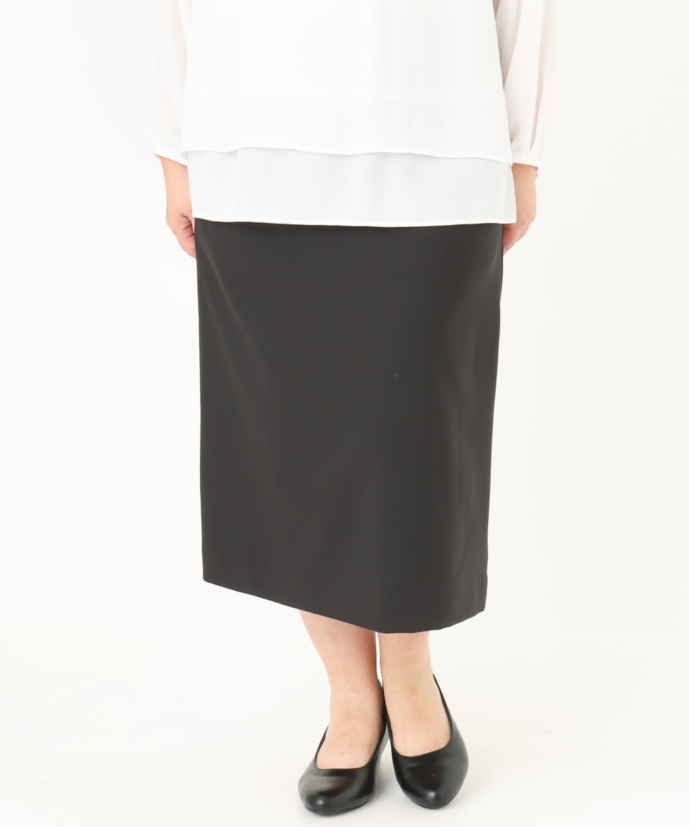 OLHDA02139 eur3(エウルキューブ) 【大きいサイズ/セットアップ対応】Wクロスストレッチタイトスカート ブラック(94)
