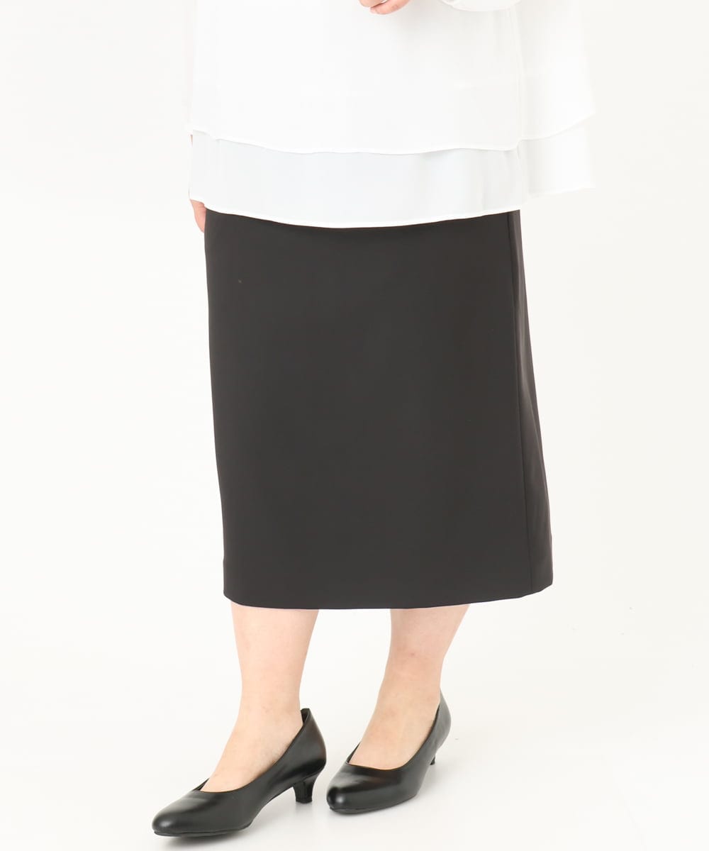 OLHDA02139 eur3(エウルキューブ) 【大きいサイズ/セットアップ対応】Wクロスストレッチタイトスカート ブラック(94)
