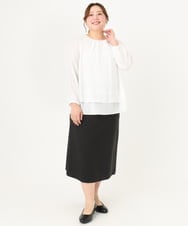 OLHDA02139 eur3(エウルキューブ) 【大きいサイズ/セットアップ対応】Wクロスストレッチタイトスカート ブラック(94)