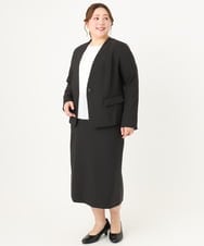 OLHDA02139 eur3(エウルキューブ) 【大きいサイズ/セットアップ対応】Wクロスストレッチタイトスカート ブラック(94)