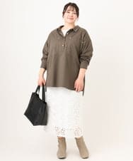 OLHDA05129 eur3(エウルキューブ) 【大きいサイズ】レースタイトスカート ホワイト(90)