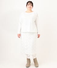 OLHDA05129 eur3(エウルキューブ) 【大きいサイズ】レースタイトスカート ホワイト(90)