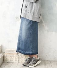 OLHDD01119 eur3(エウルキューブ) 【WEB先行販売】【大きいサイズ】デニムタイトスカート ネイビー(57)