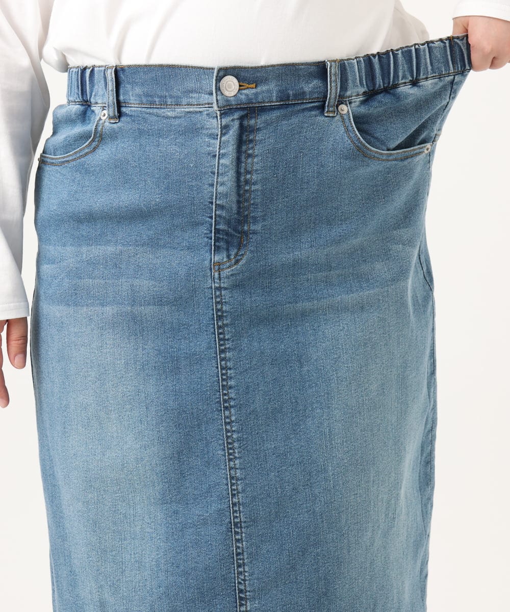 OLHDD01119 eur3(エウルキューブ) 【WEB先行販売】【大きいサイズ】デニムタイトスカート ネイビー(57)