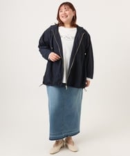 OLHDD01119 eur3(エウルキューブ) 【WEB先行販売】【大きいサイズ】デニムタイトスカート ネイビー(57)