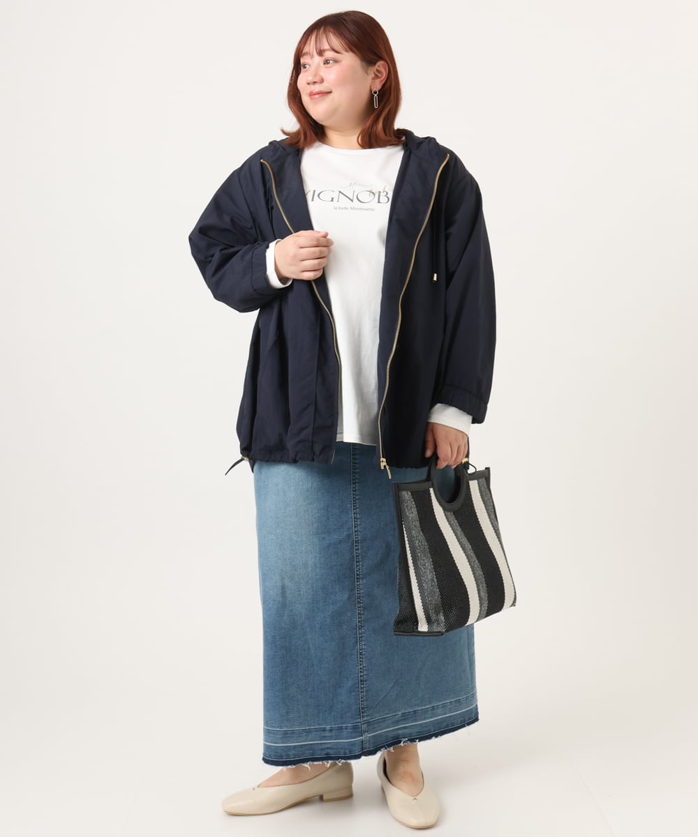 OLHDD01119 eur3(エウルキューブ) 【WEB先行販売】【大きいサイズ】デニムタイトスカート ネイビー(57)