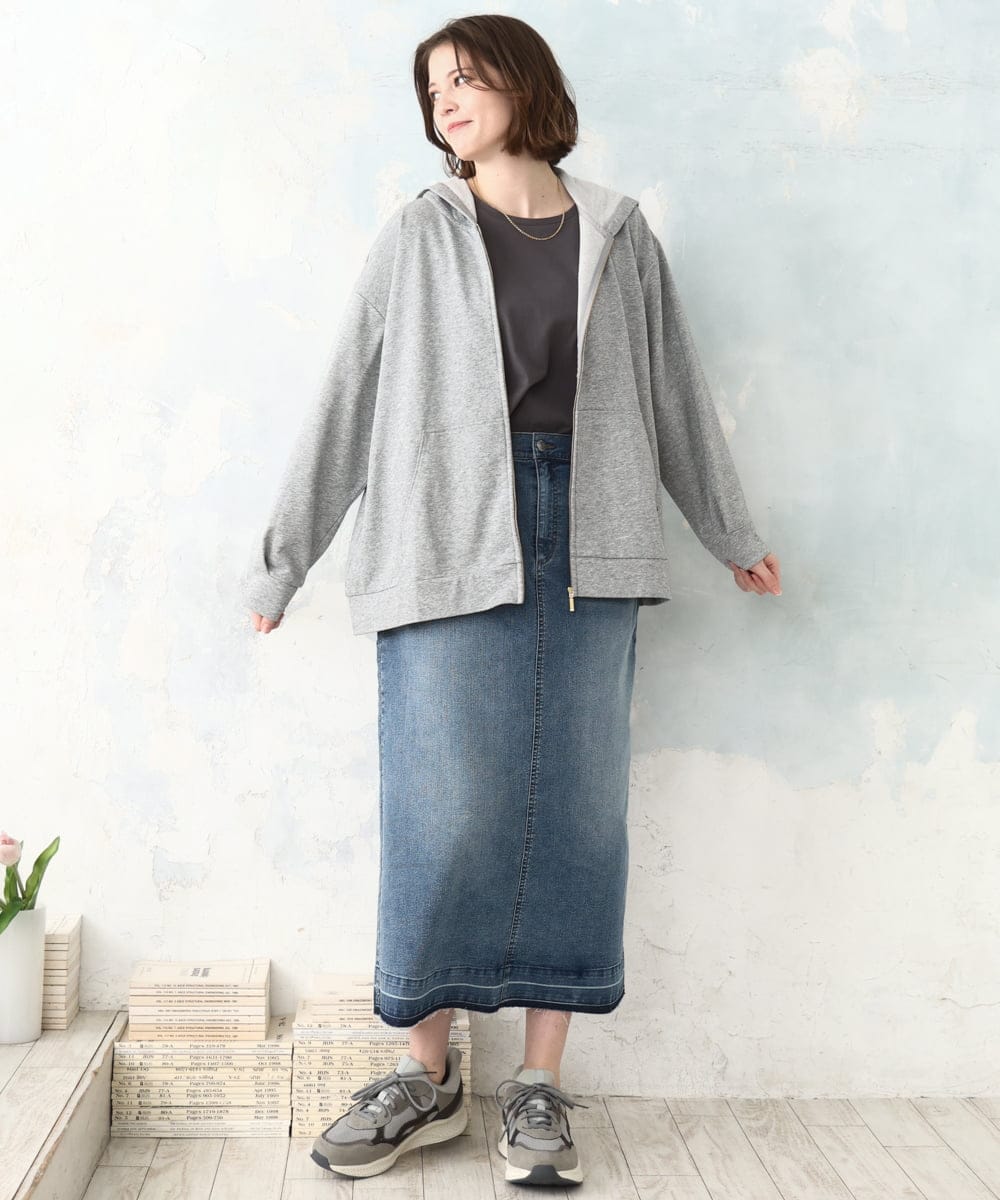 OLHDD01119 eur3(エウルキューブ) 【大きいサイズ】デニムタイトスカート ネイビー(57)