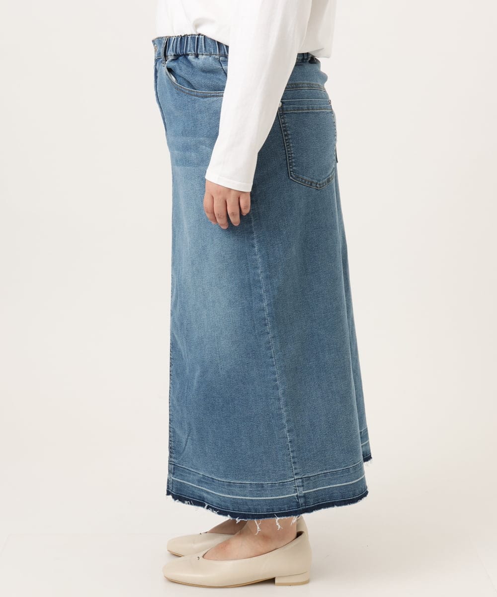 OLHDD01119 eur3(エウルキューブ) 【WEB先行販売】【大きいサイズ】デニムタイトスカート ネイビー(57)