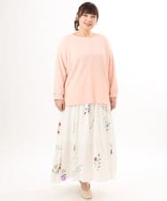 OLHDD05099 eur3(エウルキューブ) 【大きいサイズ】ボタニカルプリントスカート ホワイト