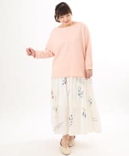 OLHDD05099 eur3(エウルキューブ) 【大きいサイズ】ボタニカルプリントスカート ホワイト