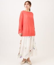 OLHDD05099 eur3(エウルキューブ) 【大きいサイズ】ボタニカルプリントスカート ホワイト