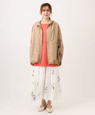 OLHDD05099 eur3(エウルキューブ) 【WEB先行販売】【大きいサイズ】ボタニカルプリントスカート ホワイト