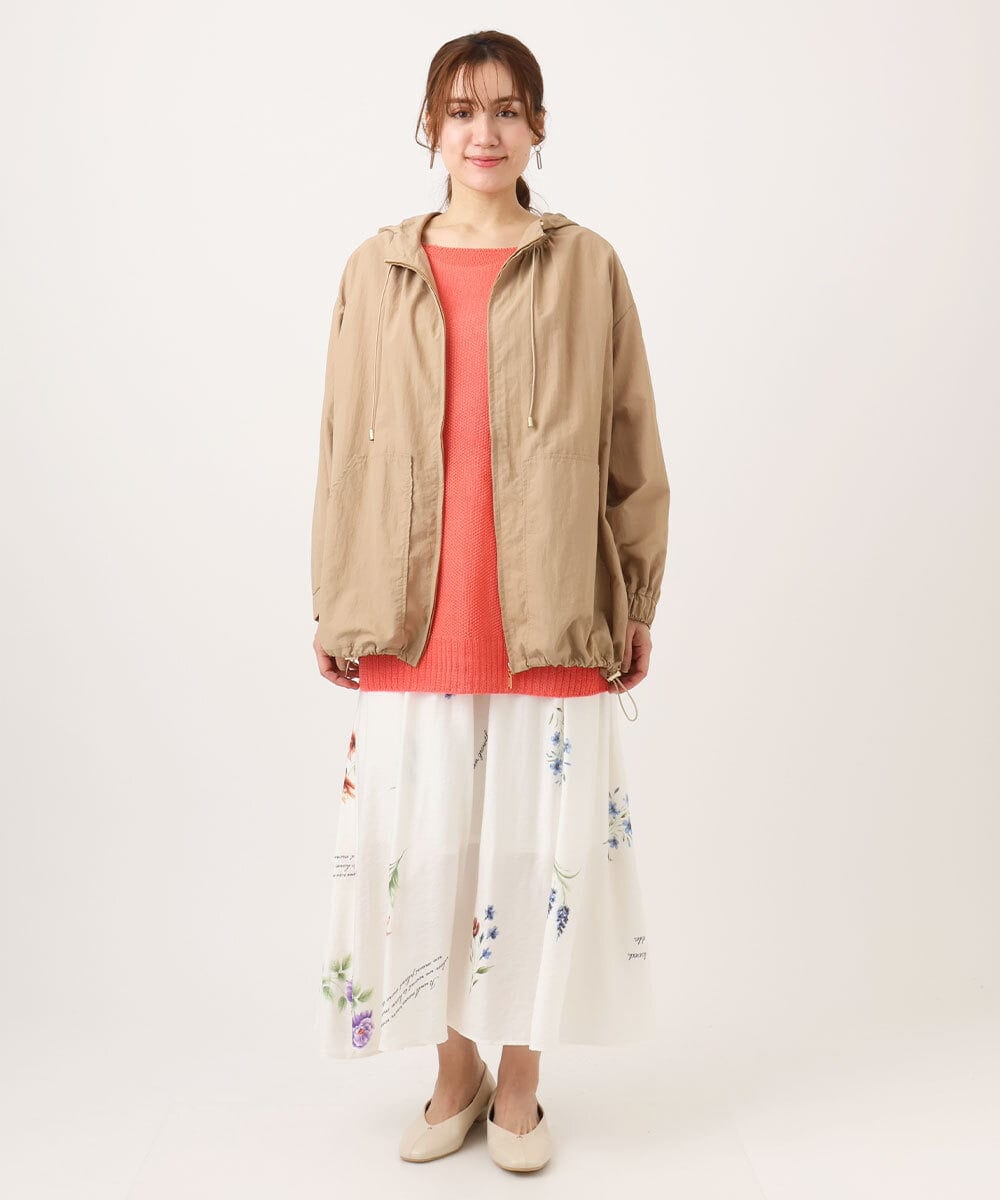 OLHDD05099 eur3(エウルキューブ) 【WEB先行販売】【大きいサイズ】ボタニカルプリントスカート ホワイト