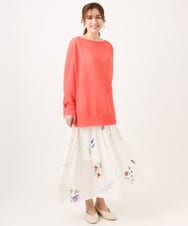 OLHDD05099 eur3(エウルキューブ) 【大きいサイズ】ボタニカルプリントスカート ホワイト