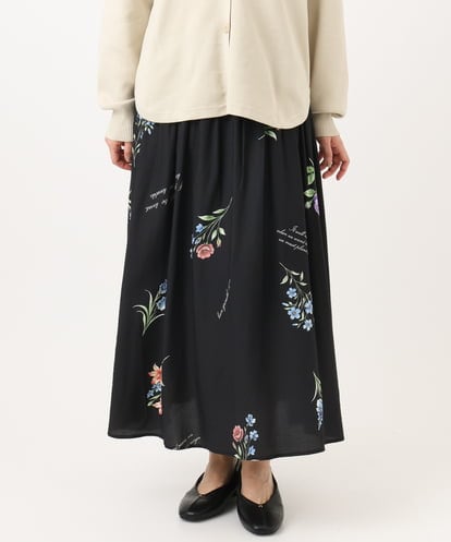OLHDD05099 eur3 【大きいサイズ】ボタニカルプリントスカート