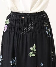 OLHDD05099 eur3(エウルキューブ) 【WEB先行販売】【大きいサイズ】ボタニカルプリントスカート ブラック