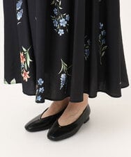 OLHDD05099 eur3(エウルキューブ) 【WEB先行販売】【大きいサイズ】ボタニカルプリントスカート ブラック