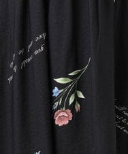 OLHDD05099 eur3(エウルキューブ) 【WEB先行販売】【大きいサイズ】ボタニカルプリントスカート ブラック