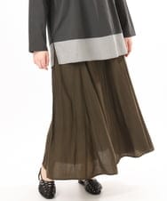 OLHED04119 eur3(エウルキューブ) 【大きいサイズ】パネルフレアスカート カーキ