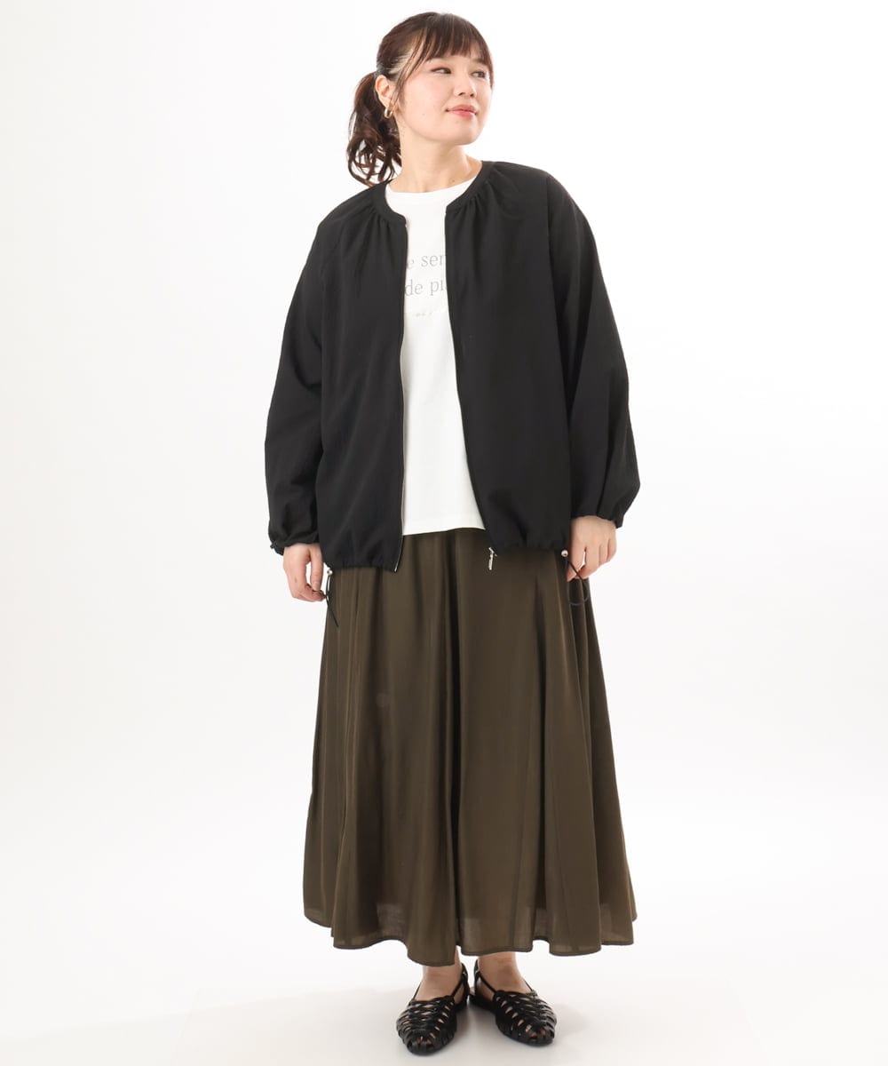 OLHED04119 eur3(エウルキューブ) 【大きいサイズ】パネルフレアスカート カーキ