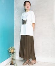 OLHED04119 eur3(エウルキューブ) 【大きいサイズ】パネルフレアスカート カーキ