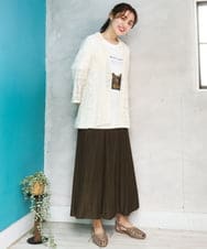 OLHED04119 eur3(エウルキューブ) 【大きいサイズ】パネルフレアスカート カーキ