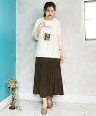 OLHED04119 eur3(エウルキューブ) 【大きいサイズ】パネルフレアスカート カーキ