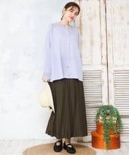 OLHED04119 eur3(エウルキューブ) 【大きいサイズ】パネルフレアスカート カーキ