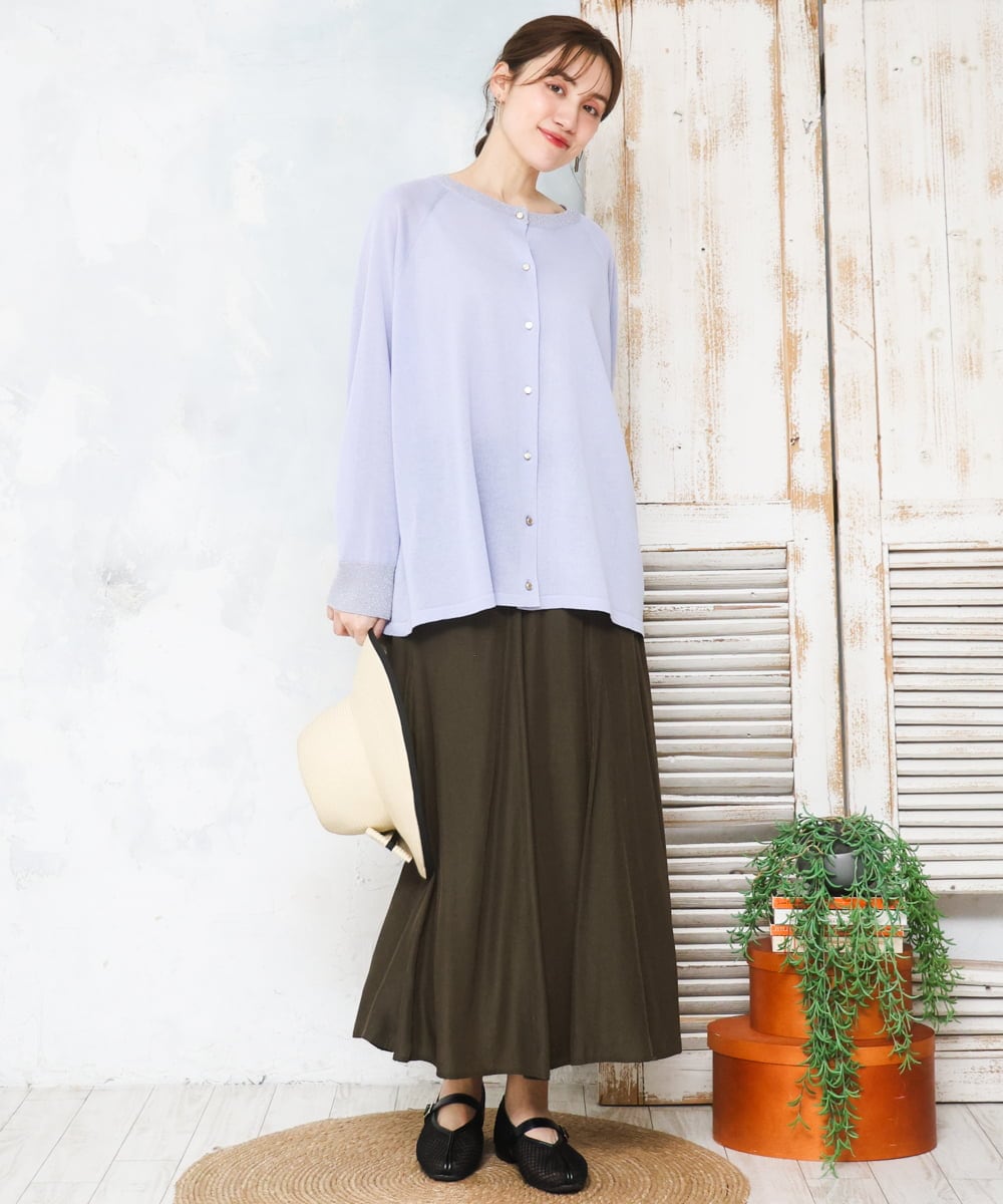 OLHED04119 eur3(エウルキューブ) 【大きいサイズ】パネルフレアスカート カーキ