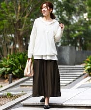 OLHED04119 eur3(エウルキューブ) 【大きいサイズ】パネルフレアスカート カーキ