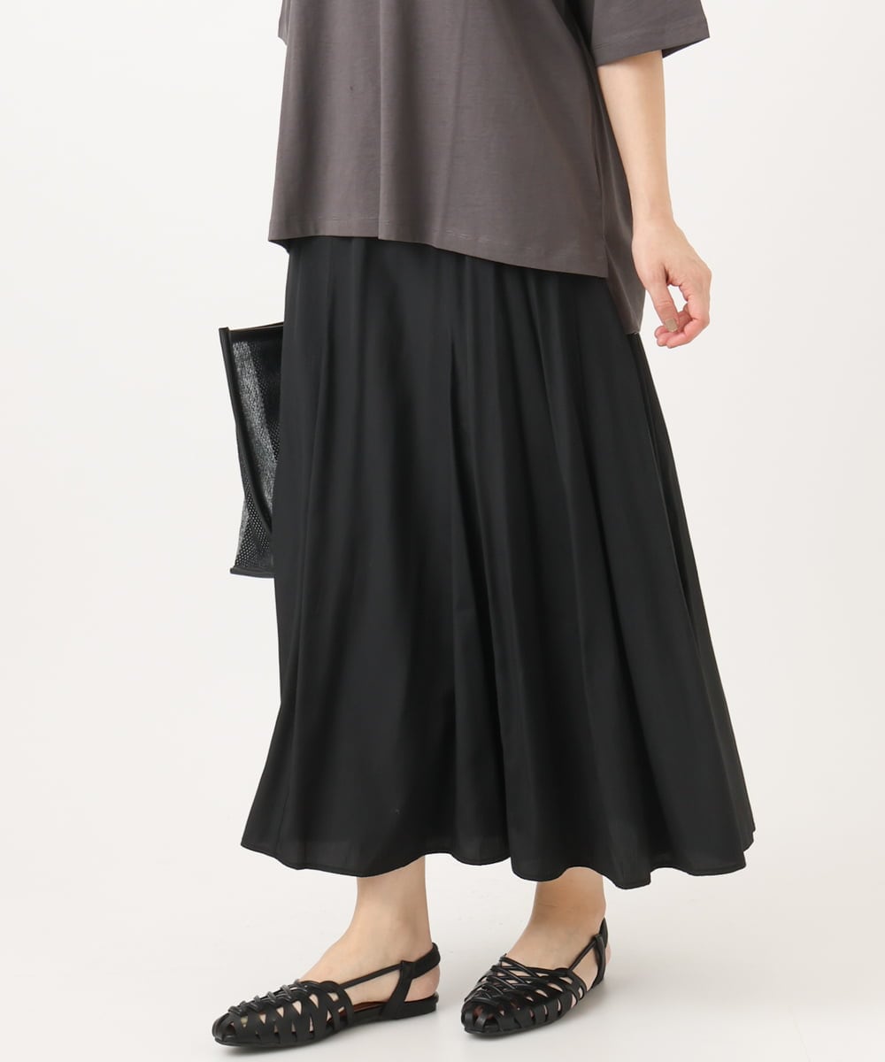 OLHED04119 eur3(エウルキューブ) 【大きいサイズ】パネルフレアスカート ブラック