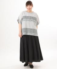 OLHED04119 eur3(エウルキューブ) 【大きいサイズ】パネルフレアスカート ブラック