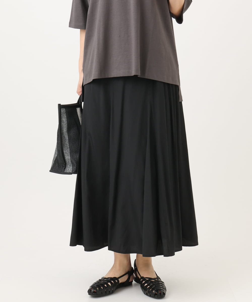 OLHED04119 eur3(エウルキューブ) 【大きいサイズ】パネルフレアスカート ブラック